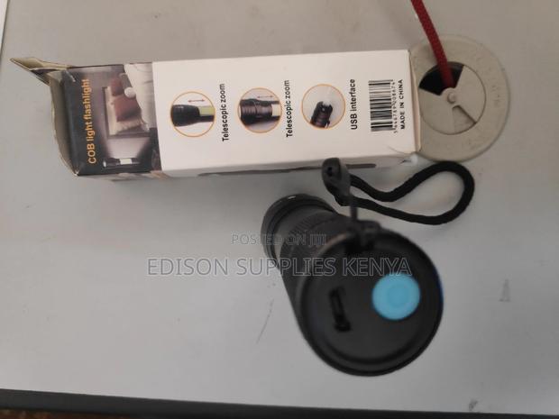 Zoom Torch Cob Light Flashlight Zoom Torch Rechargeable - thumbnail 2
