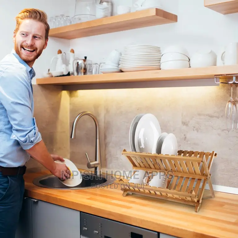 Foldable Bamboo Dish Rack