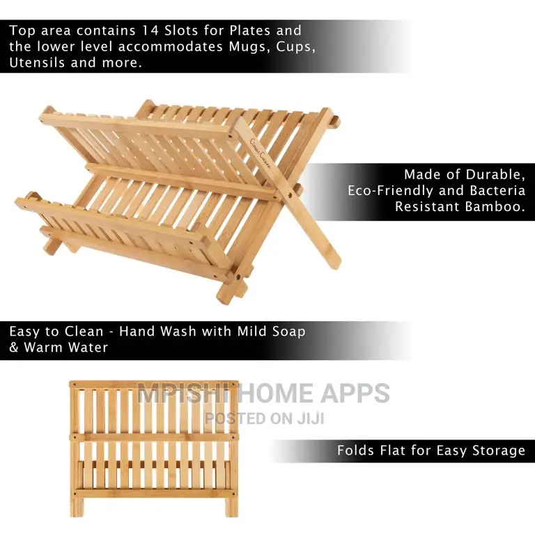 Foldable Bamboo Dish Rack