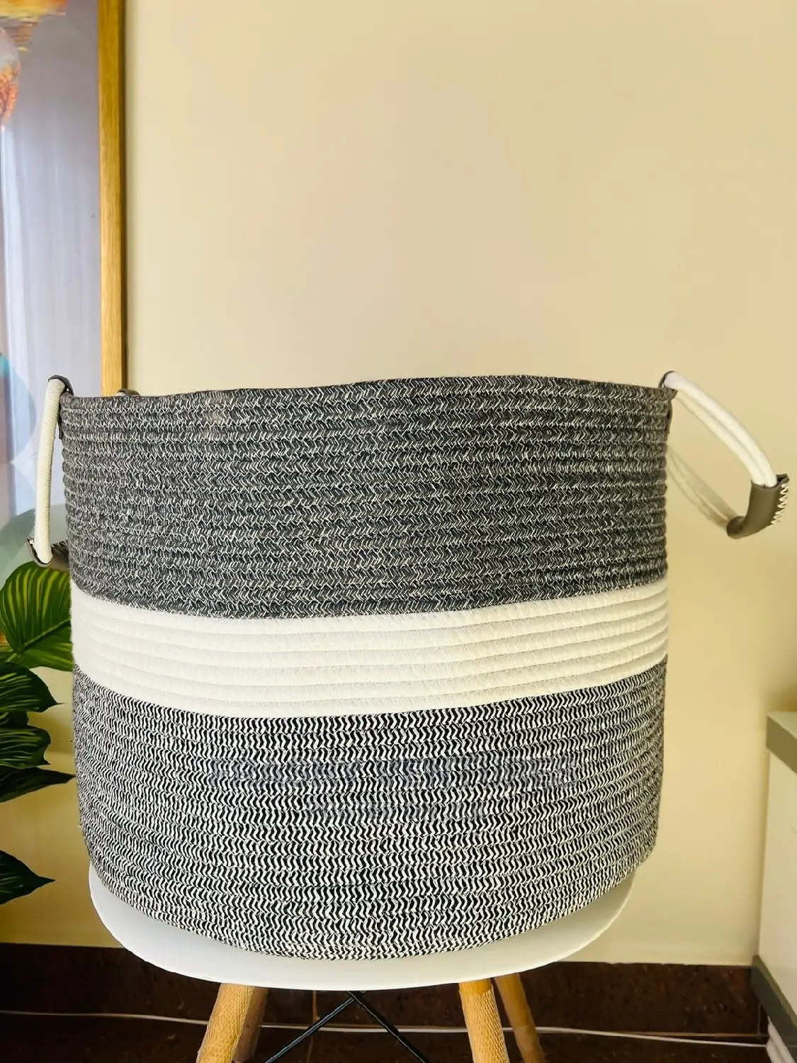 Large Woven Laundry Hamper Basket