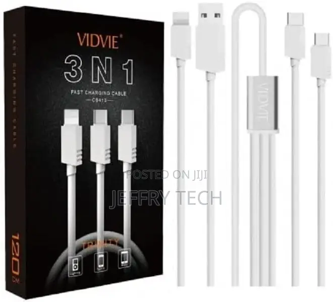 Vidvie Cb413 3 in 1 Cable for Mobile Charging