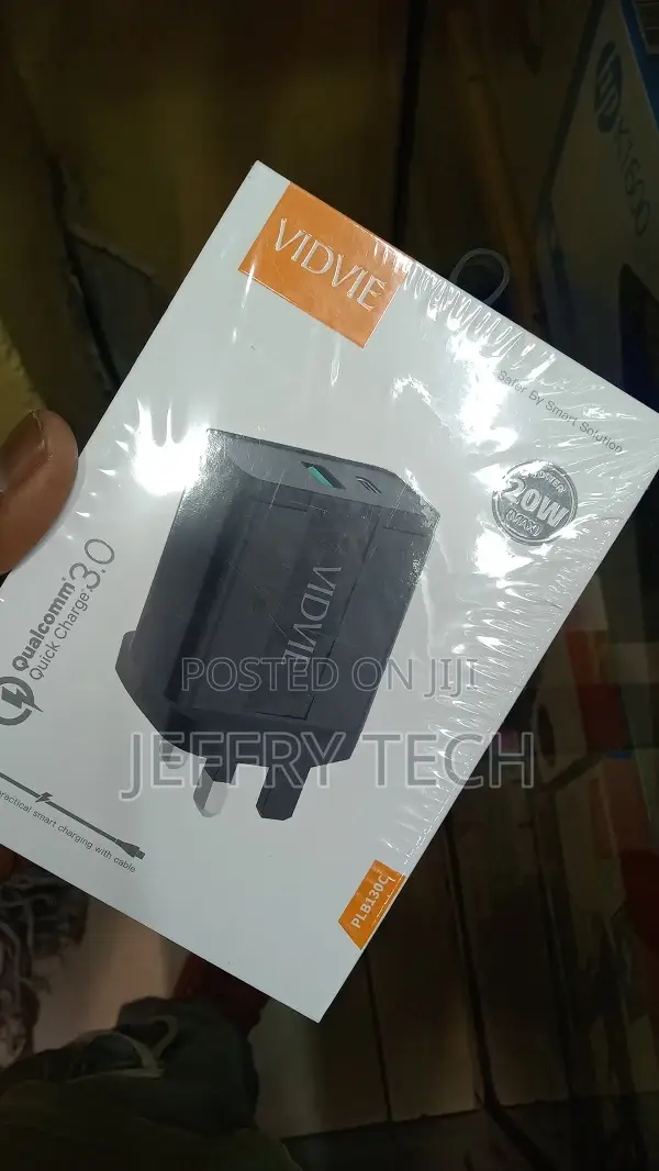 VIDVIE Black 2 in 1 Fast Charging PD 20W QC 18W USBC Mobile