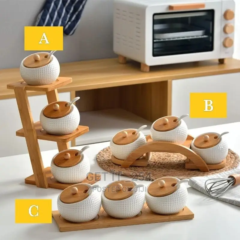 *Golf Themed Ceramic Condiment Set With*