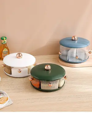 *Rotating Seasoning 5 Grid Storage Box