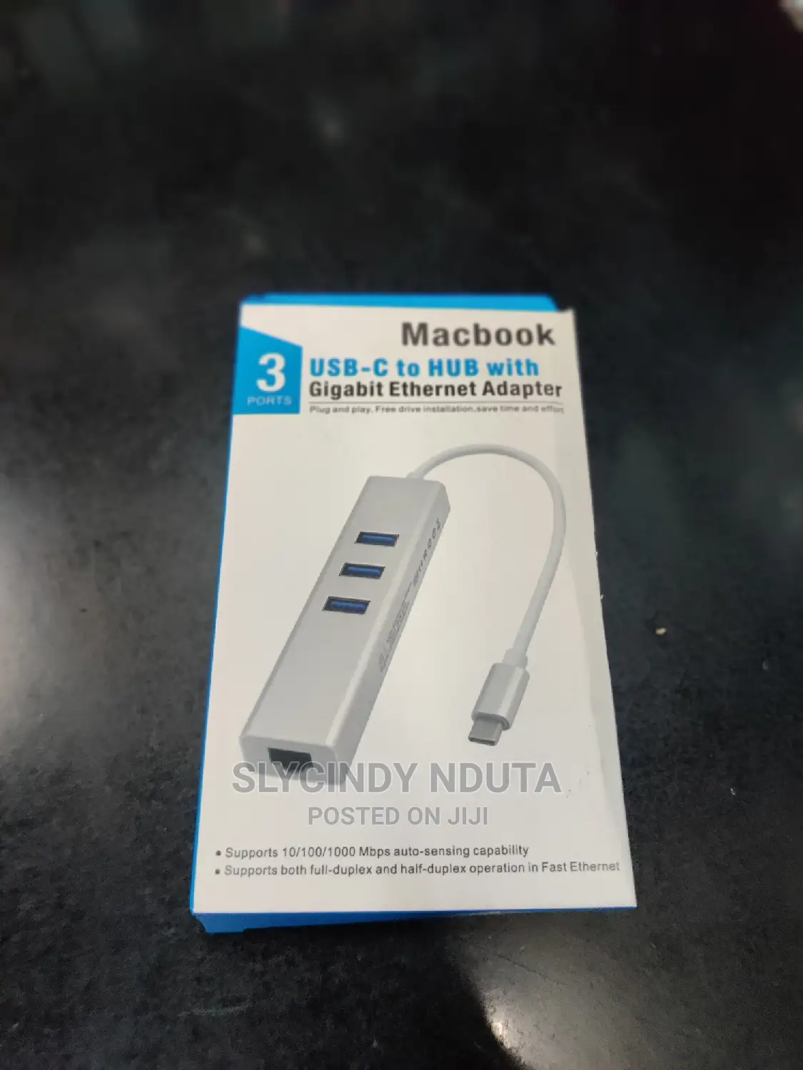 Macbook 3ports USB-C to Hub With Gigabit Ethernet Adapter