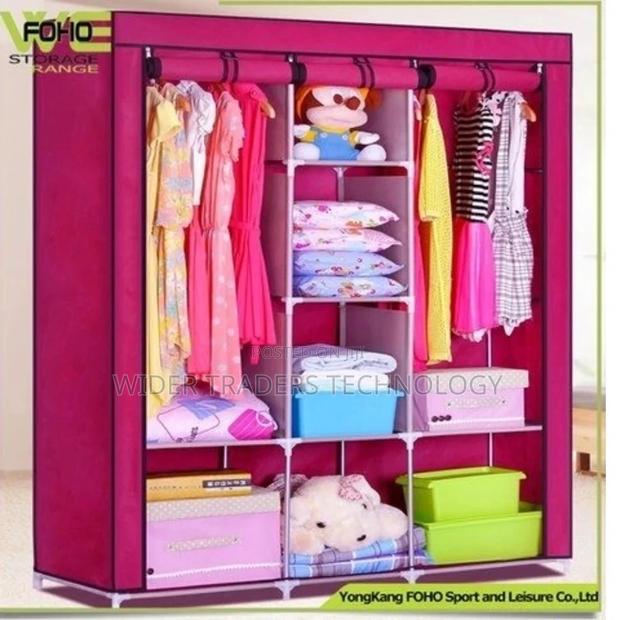Three Column Metallic Portable Wardrobe - main view