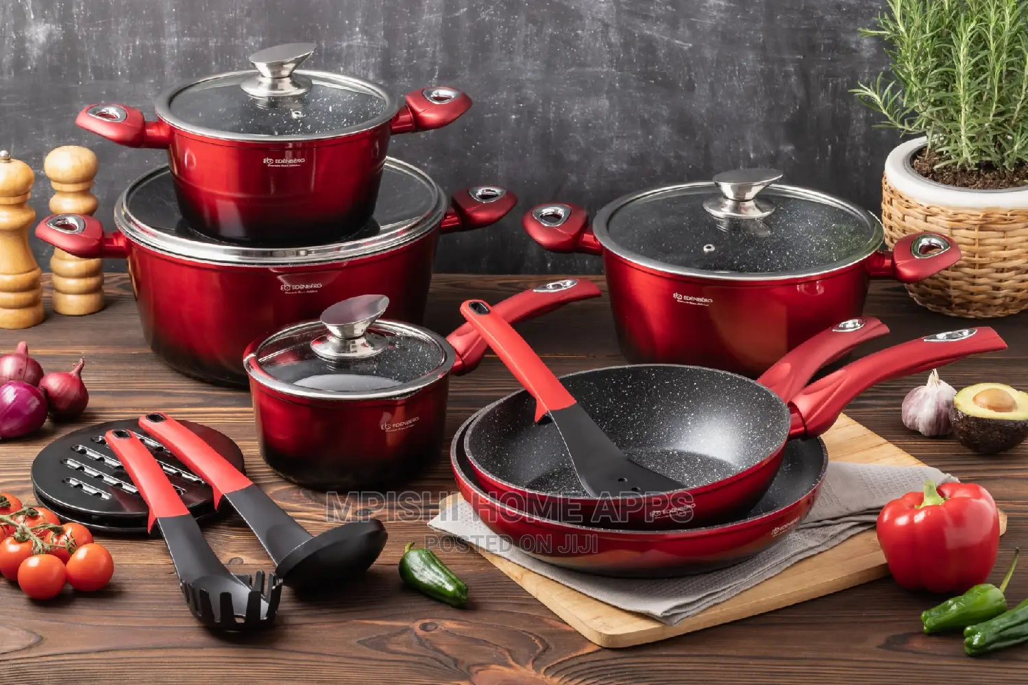 15pcs Cookware Set With Kitchen Tools EB-5619