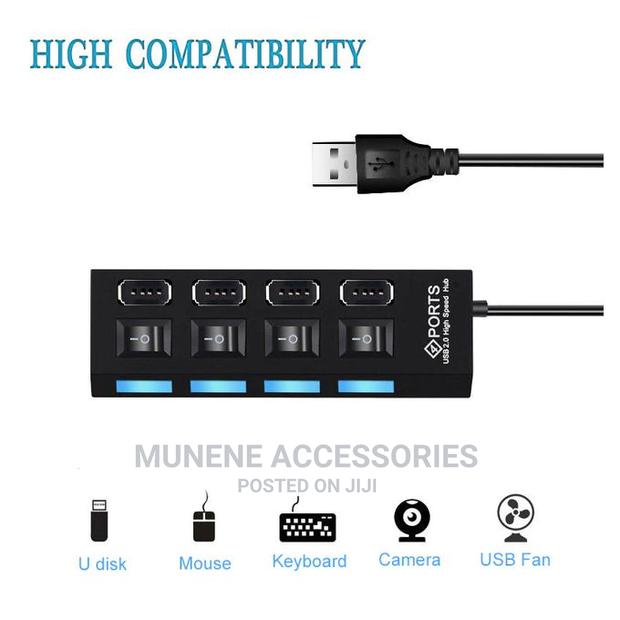 4 Port USB 2.0 HUB Extender Adapter for Laptop PC DATA TRANS - thumbnail 5