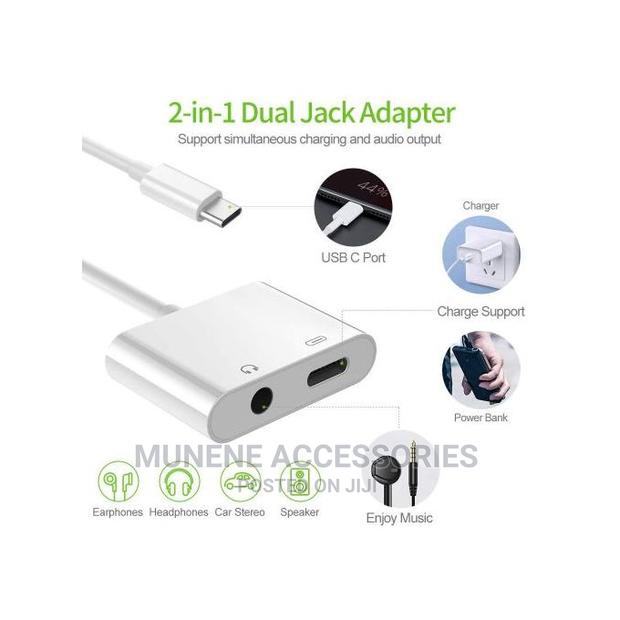 TYPE C Adapter Splitter, 2 In 1 Aux Headphone Jack Audio