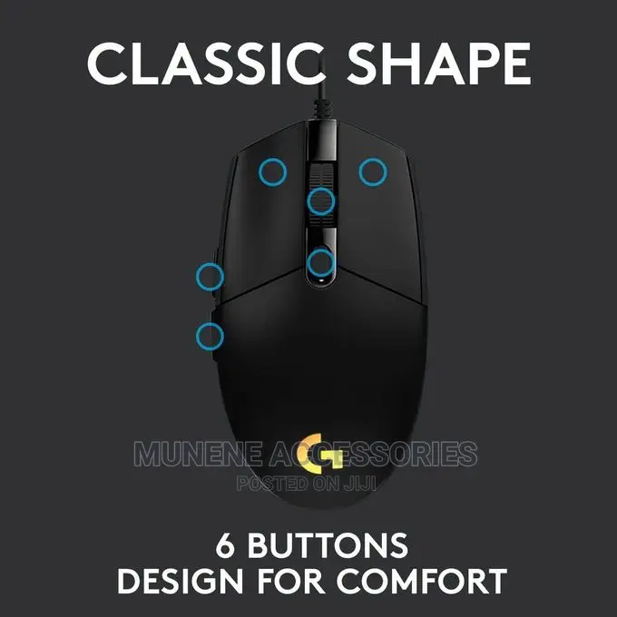 Logitech G102 6 Keys 8000 DPI Wired Optical Gaming Mouse