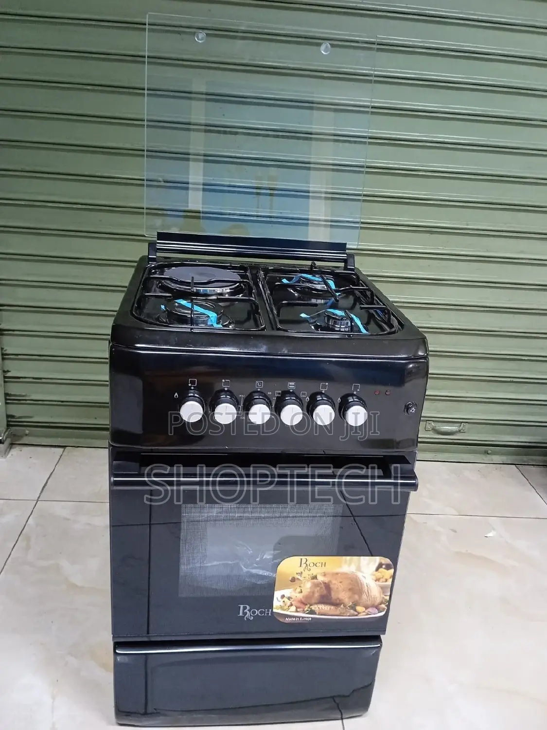 *Roch 60*60 Black 3+1 With Electric Oven