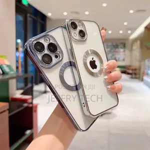 Apple iPhone 13 12 14 Promax Clear Case Slim Plating Mag Saf