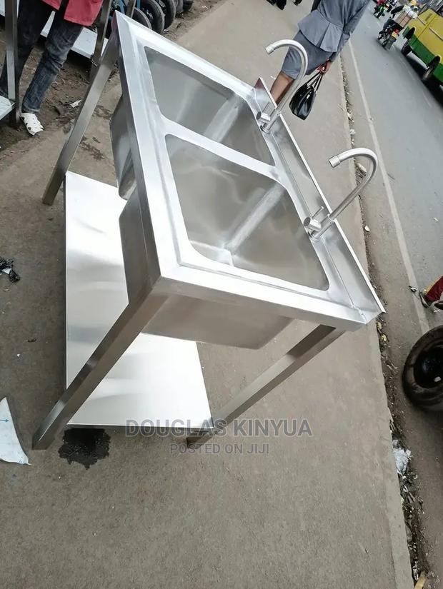 Stainless Steel Double Bowl Kitchen Sink , - main view