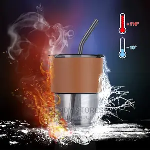 450ml Glass Tumbler/Cup With Straw And Leather Protective