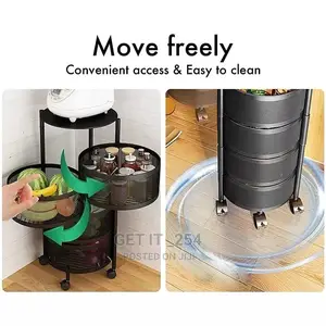 *Rotating Multifunctional Storage Rack With Wheels*