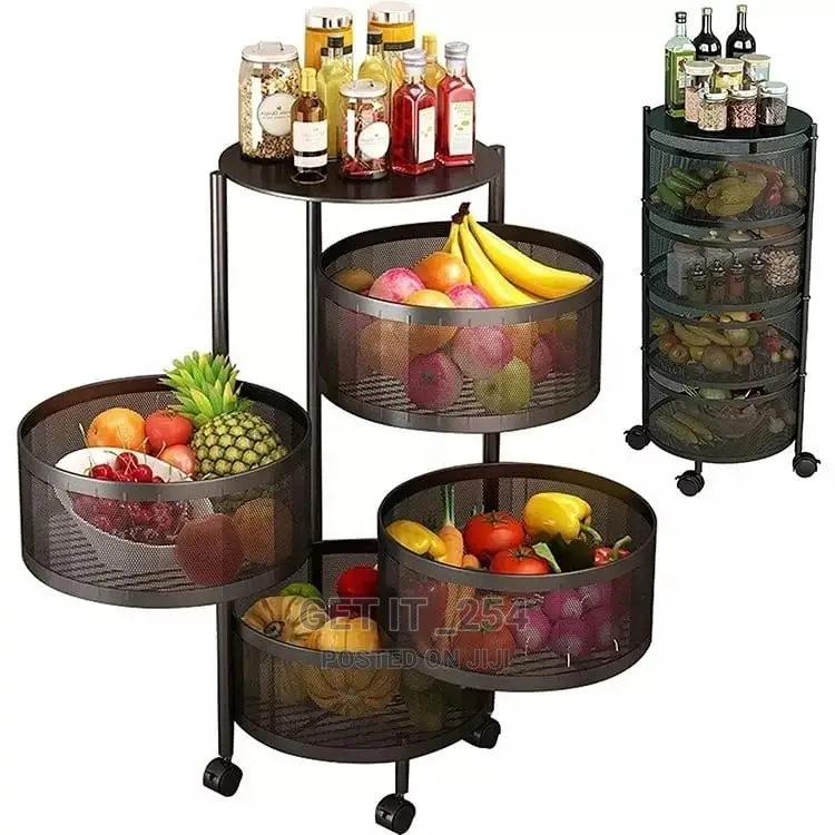 *Rotating Multifunctional Storage Rack With Wheels*