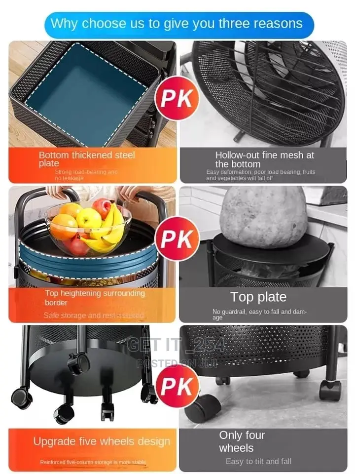 *Rotating Multifunctional Storage Rack With Wheels*