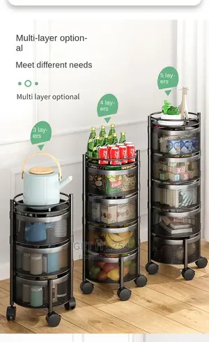 *Rotating Multifunctional Storage Rack With Wheels*
