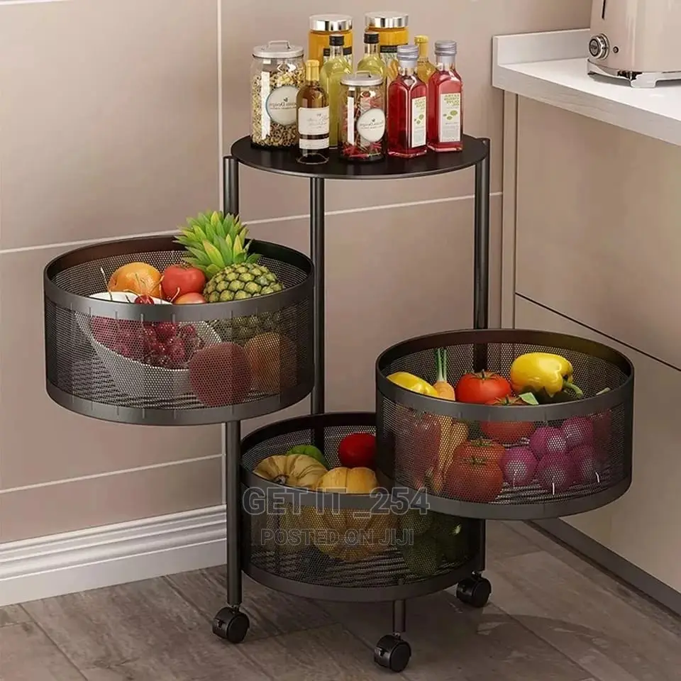 *Rotating Multifunctional Storage Rack With Wheels*