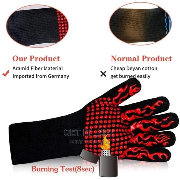 *BBQ Gloves High Temperature Resistance* * Per Pair - thumbnail 3