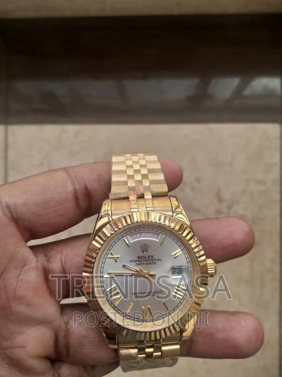 Rolex Day Date Silver Dial Yellow Gold Watch