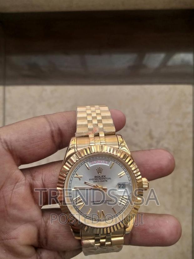 Rolex Day Date Silver Dial Yellow Gold Watch