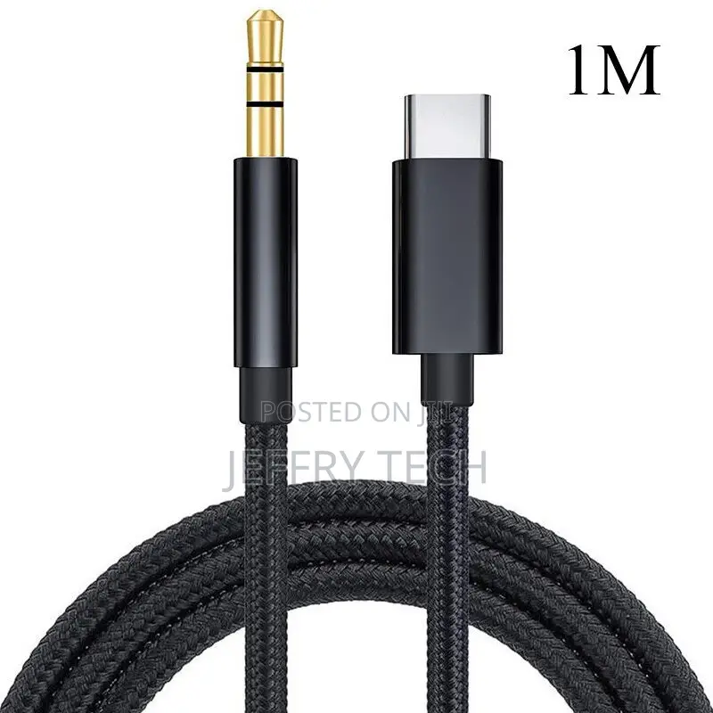 Type C to 3.5mm Jack Cable Car Stereo Audio Aux Adapter Head