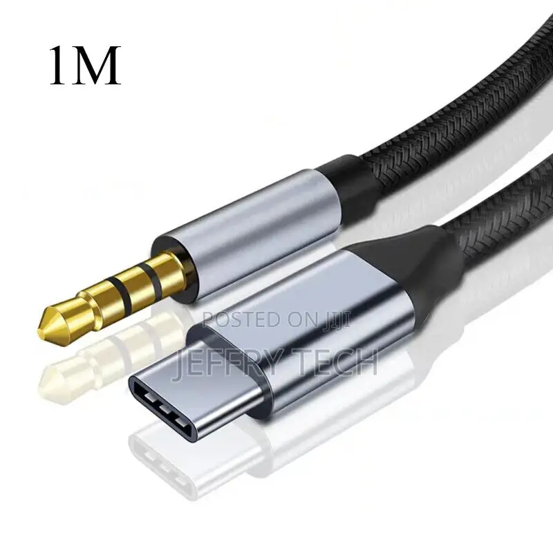 Type C to 3.5mm Jack Cable Car Stereo Audio Aux Adapter Head