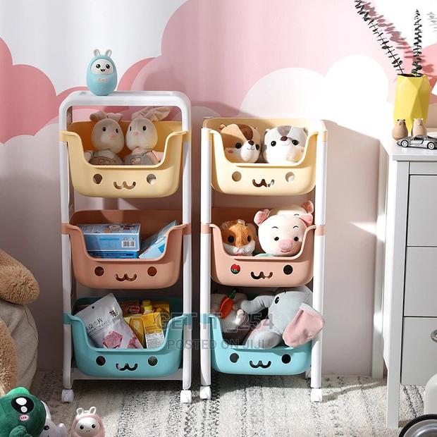 3 Layers Multi-Coloured Kids Toy Storage Rack Colour