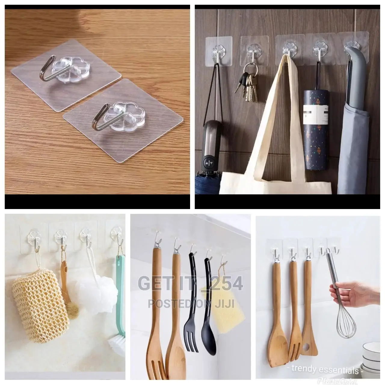 Colourless Multi Purpose Hooks