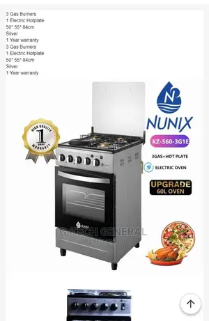 Nunix 3+1 Gas Cooker 50*55 Standing Oven