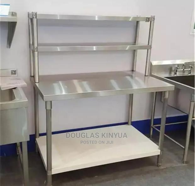 Stainless Steel Sheet Working Table(With Overshelves).