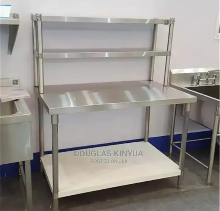 Stainless Steel Sheet Working Table(With Overshelves).