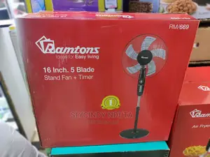 Ramtons(Rm/669)16.5" Blade Stand Fan +Timer(Black)