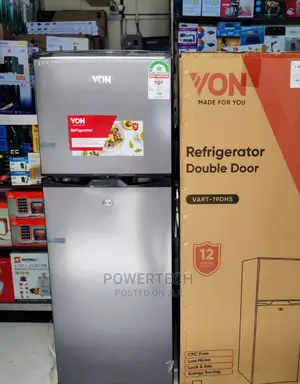Double Door Fridge 136litres-Von