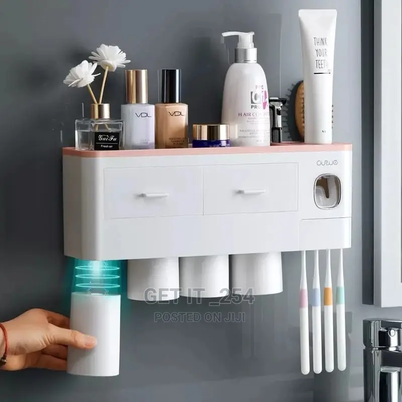 *Magnetic Inverted Automatic Toothpaste Dispenser With 4 Cup