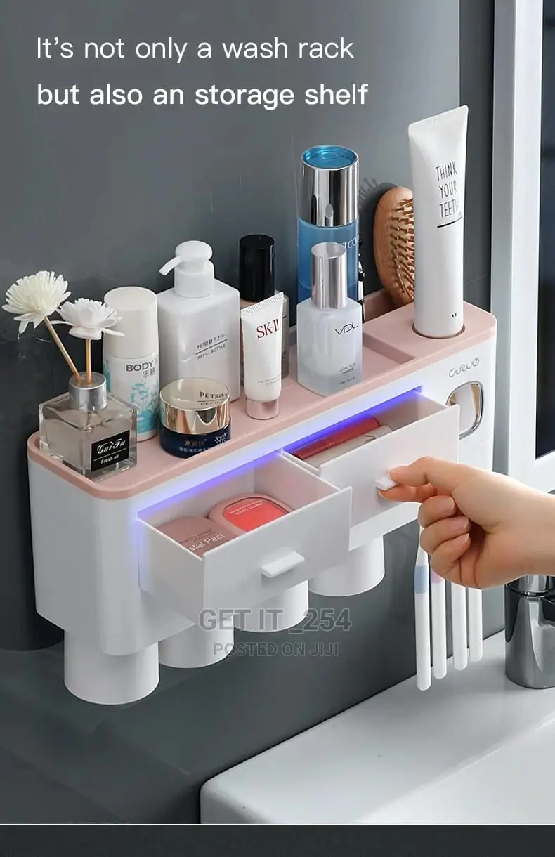 *Magnetic Inverted Automatic Toothpaste Dispenser With 4 Cup