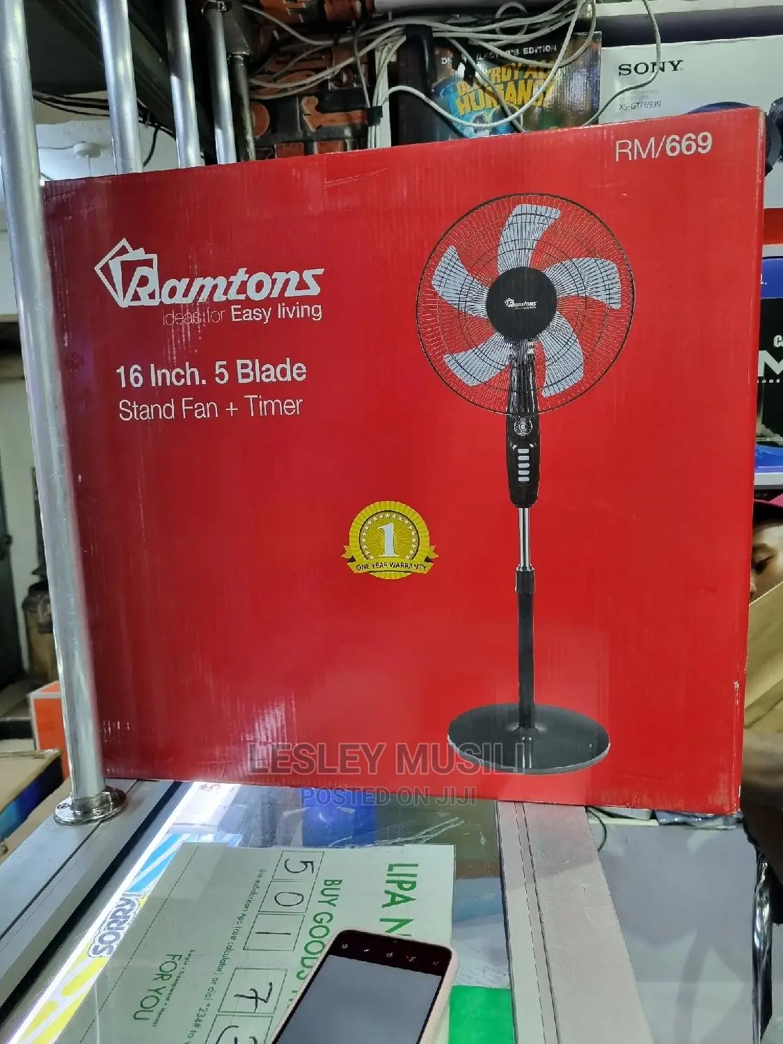 Ramtons RM/669 Ramtons Stand Fan 16 Inch + Timer 5 Blade