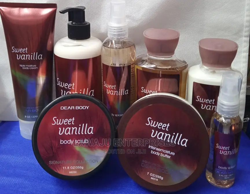 Sweet Vanilla 8pcs Body Care Spray, Cream Lotion Set