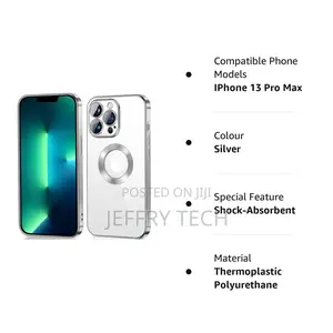 Back Case Cover Compatible With iPhone 13 Pro Max (Silver)