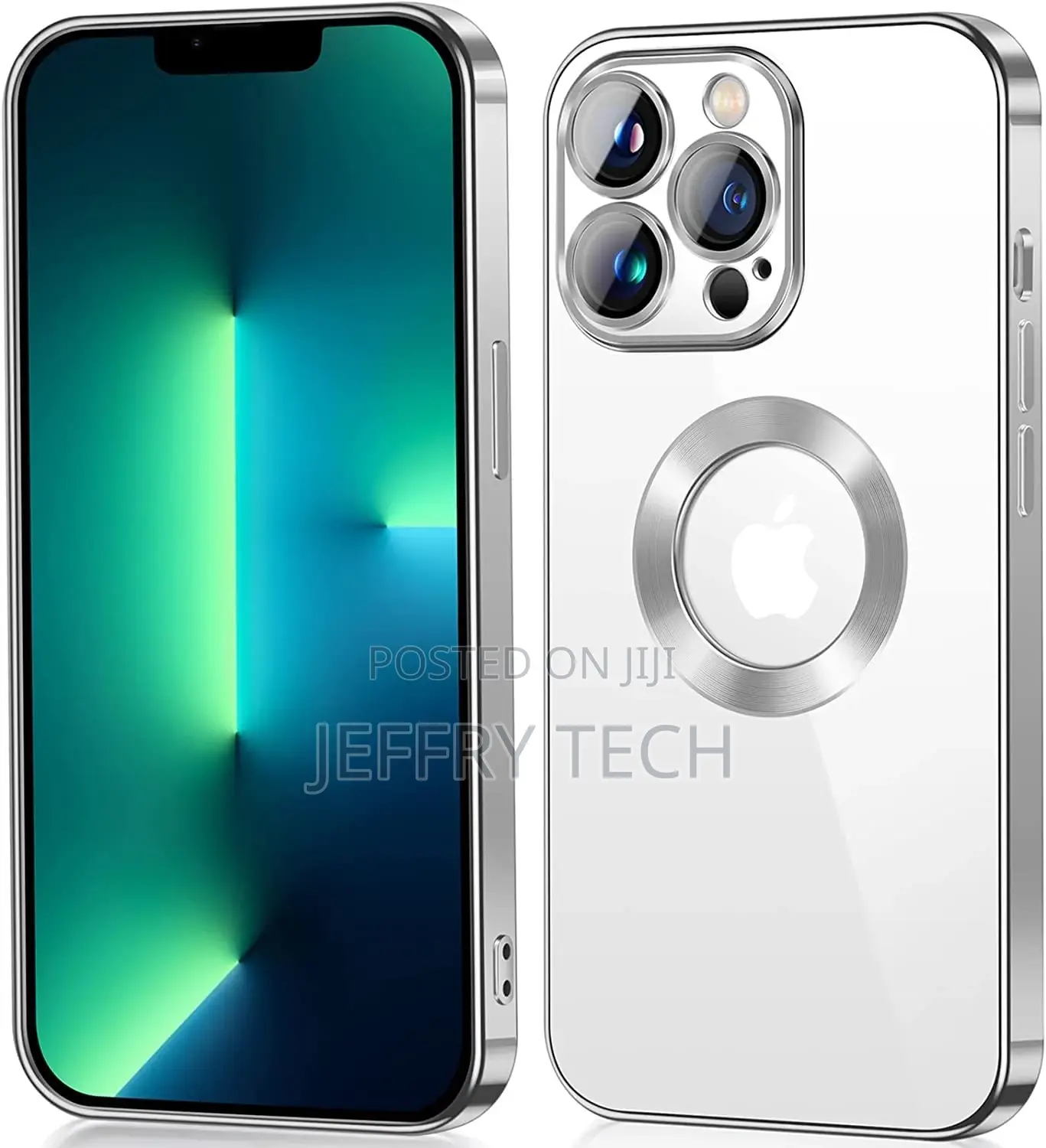 Back Case Cover Compatible With iPhone 13 Pro Max (Silver)