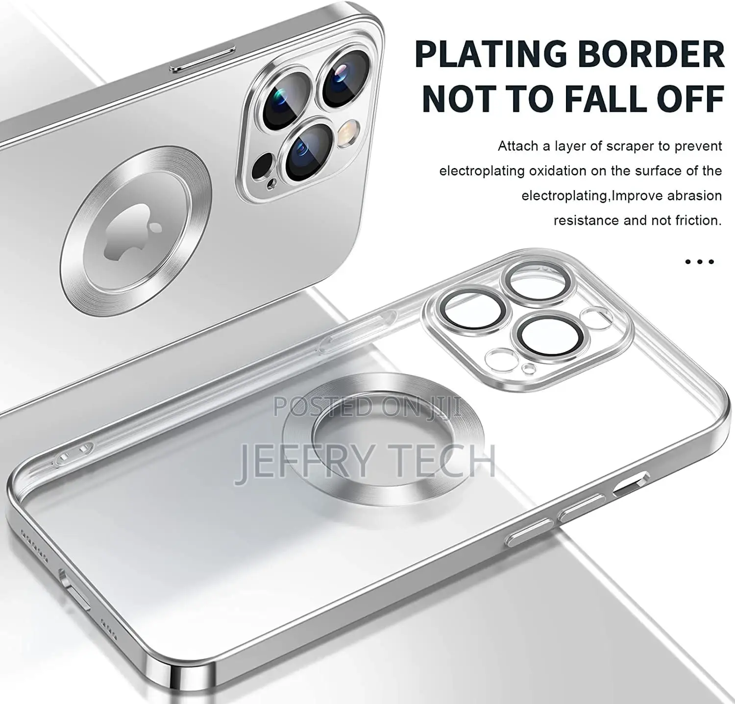 Back Case Cover Compatible With iPhone 13 Pro Max (Silver)