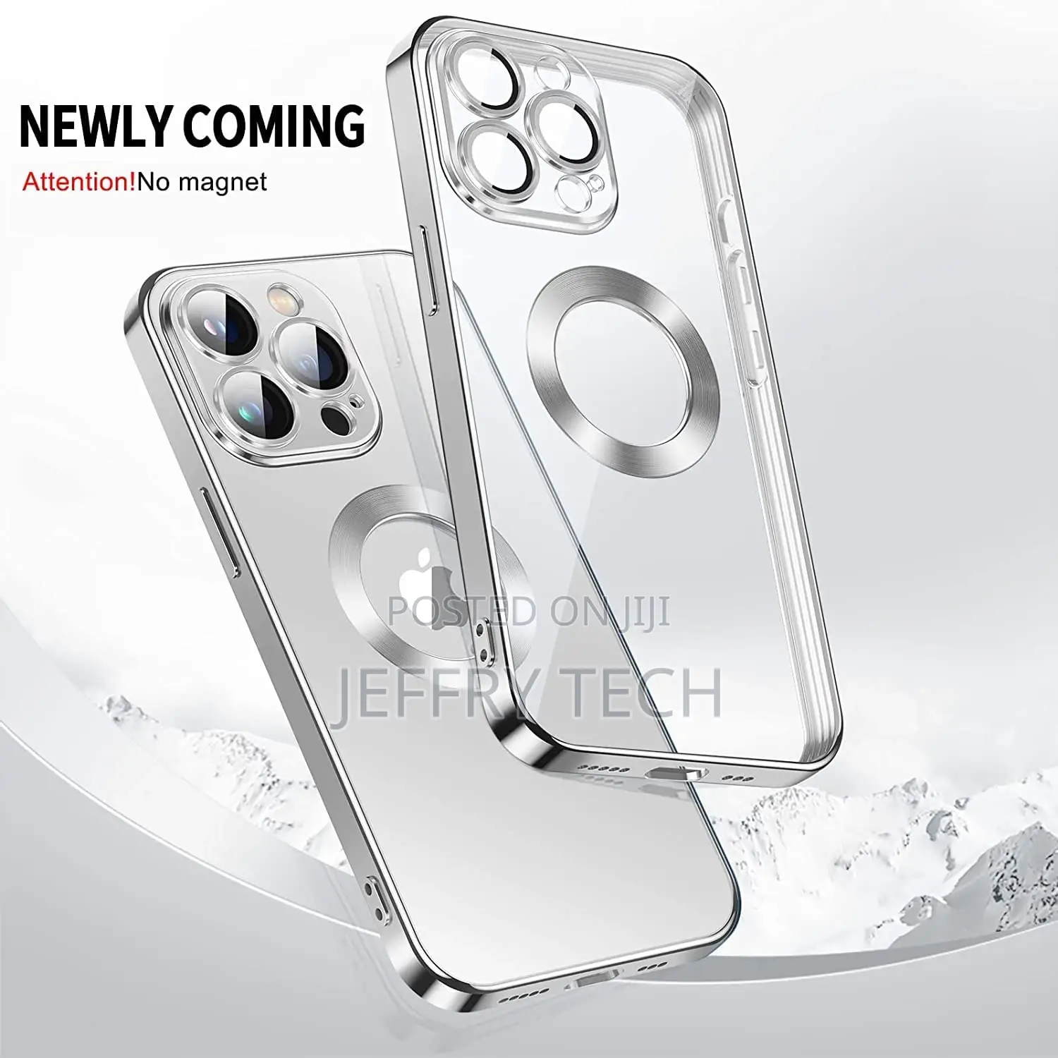 Back Case Cover Compatible With iPhone 13 Pro Max (Silver)