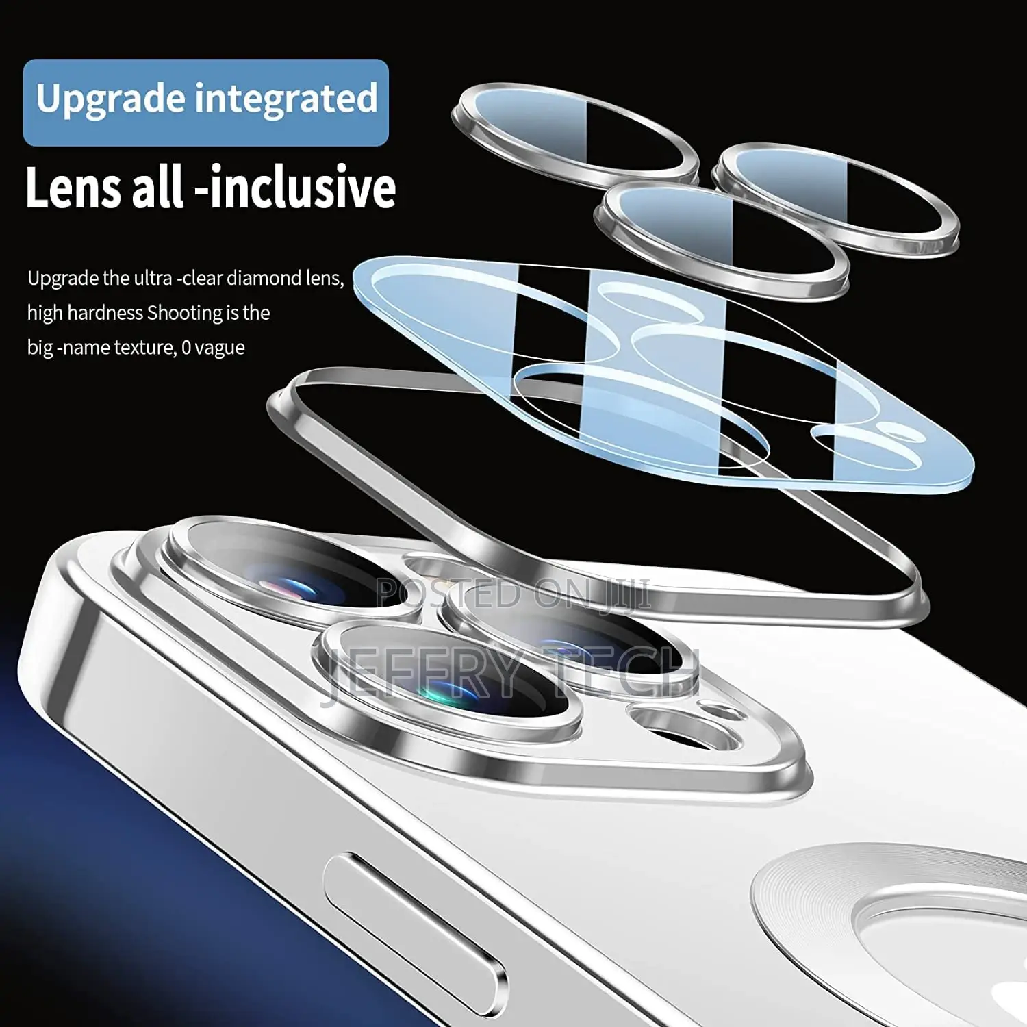 Back Case Cover Compatible With iPhone 13 Pro Max (Silver)