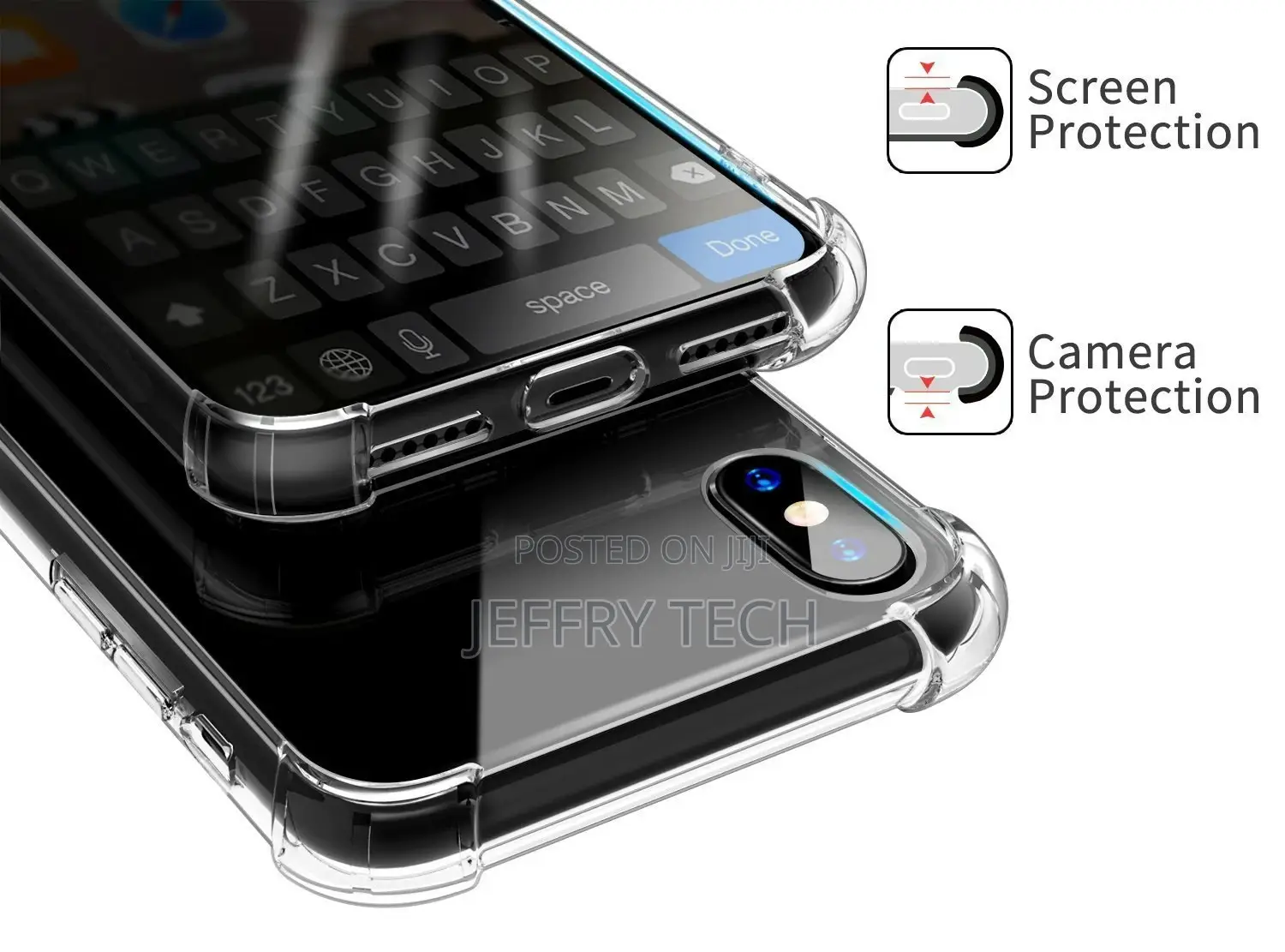 EGOTUDE Back Cover for iPhone X/ Xs ( Silicone|Transparent )