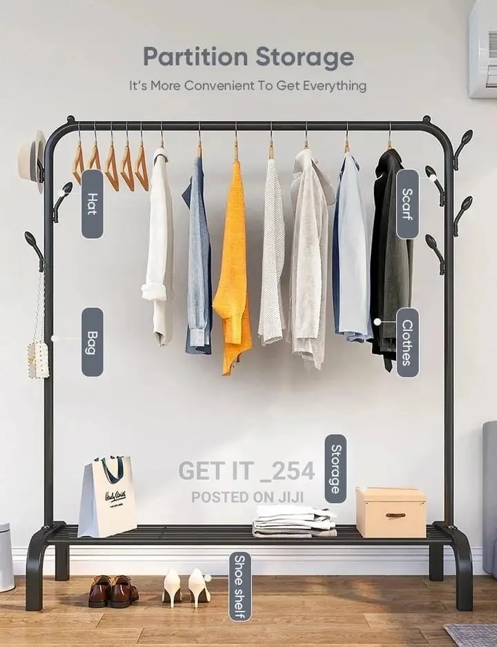 *Clothing Rack With Lower Storage Shelf for Boxes /Shoes