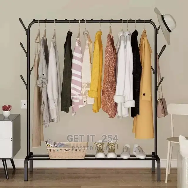 *Clothing Rack With Lower Storage Shelf for Boxes /Shoes
