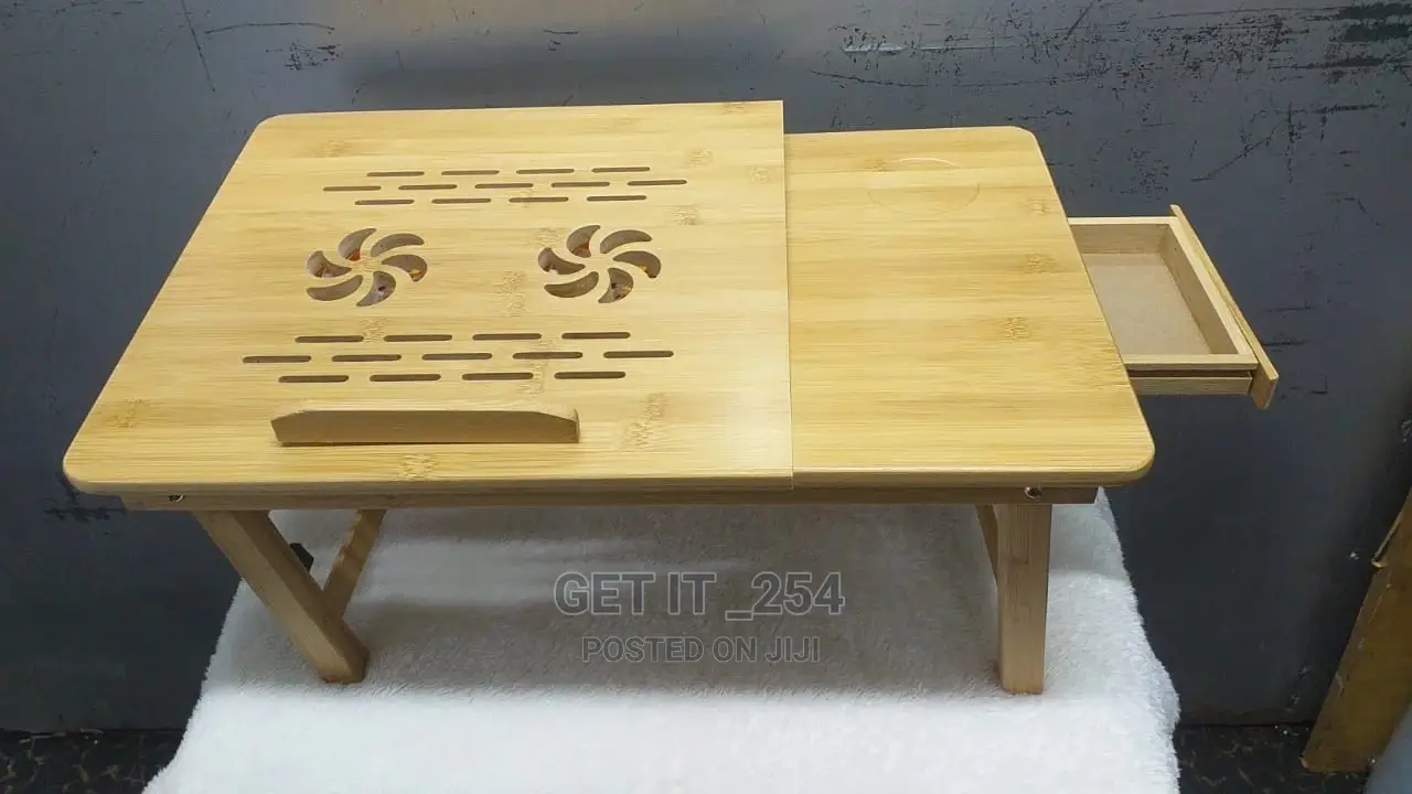 Portable Laptop Desk and Folding Table on the Bed With Fans