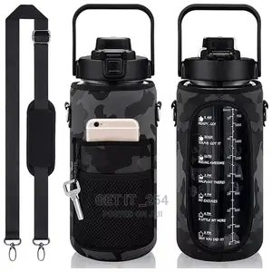 *2lrs Motivational Water Bottle With Storage Sleeve