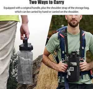 *2lrs Motivational Water Bottle With Storage Sleeve